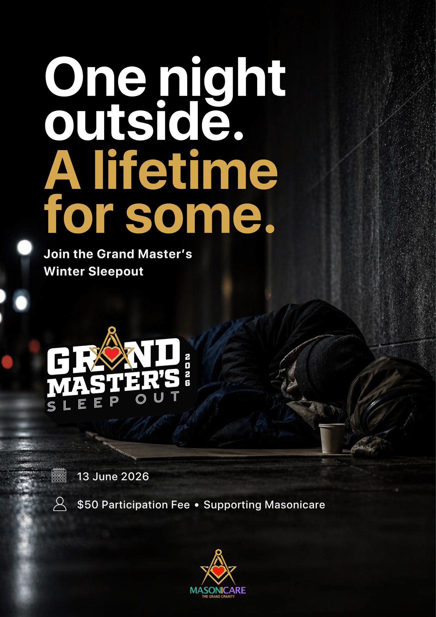 Sleepout Poster MasoniCare